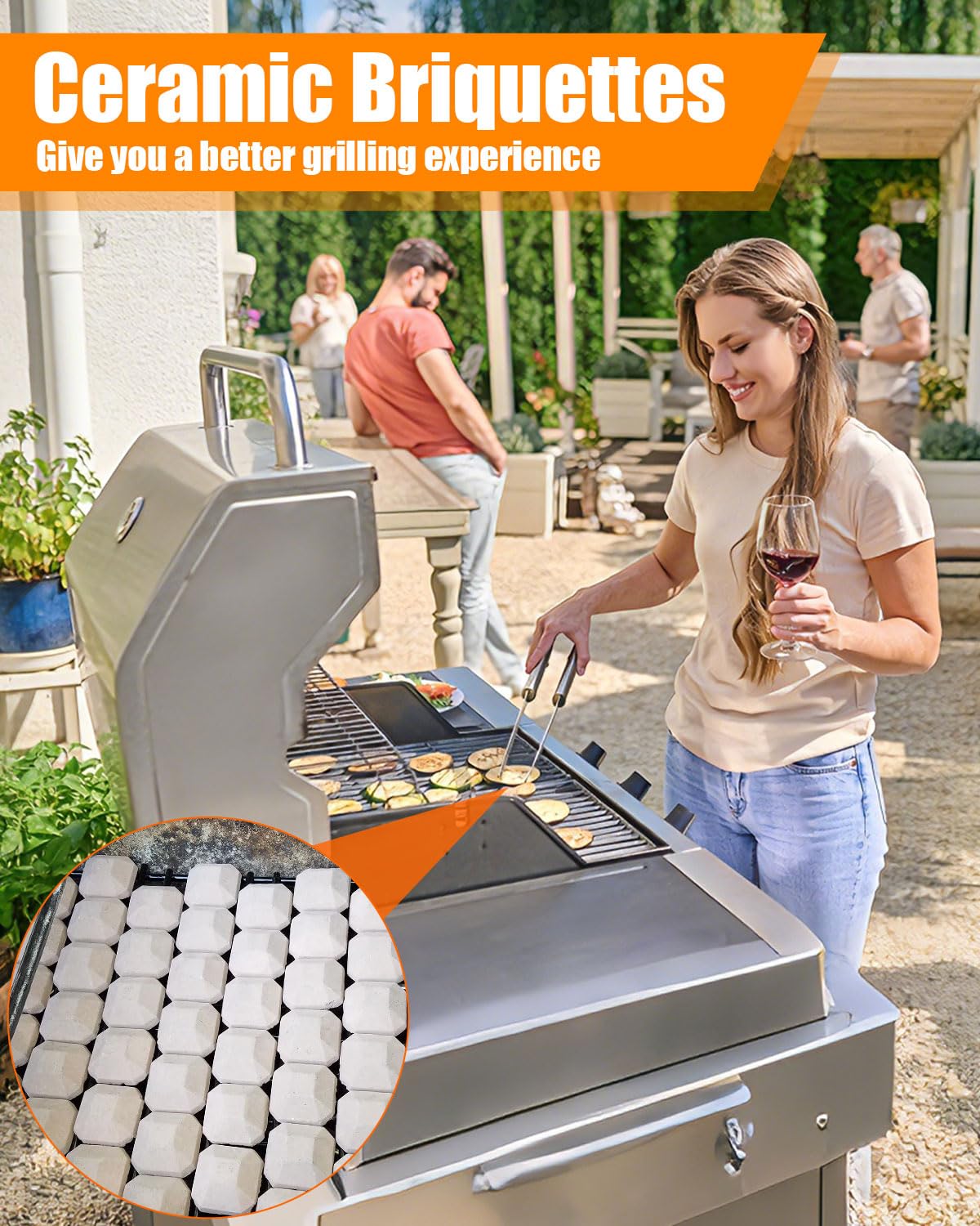 GasSaf self-cleaning ceramic surface burns off grease at high heat for easy maintenance.