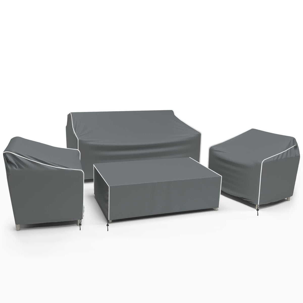Gasadar 4-Piece Patio Cover Set armchair front view with waterproof protection.