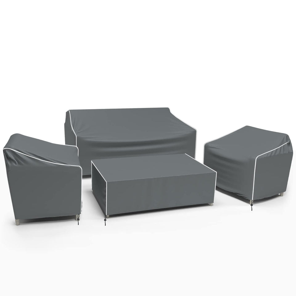 Gasadar 4-Piece Patio Cover Set armchair front view with waterproof protection.