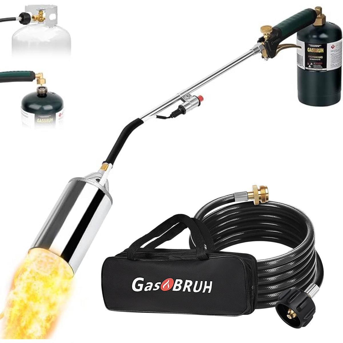GasBRUH propane torch weed burner with powerful flame for yard weed removal
