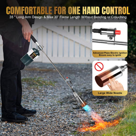 GasBRUH weed rake included with torch for deep-root weed removal