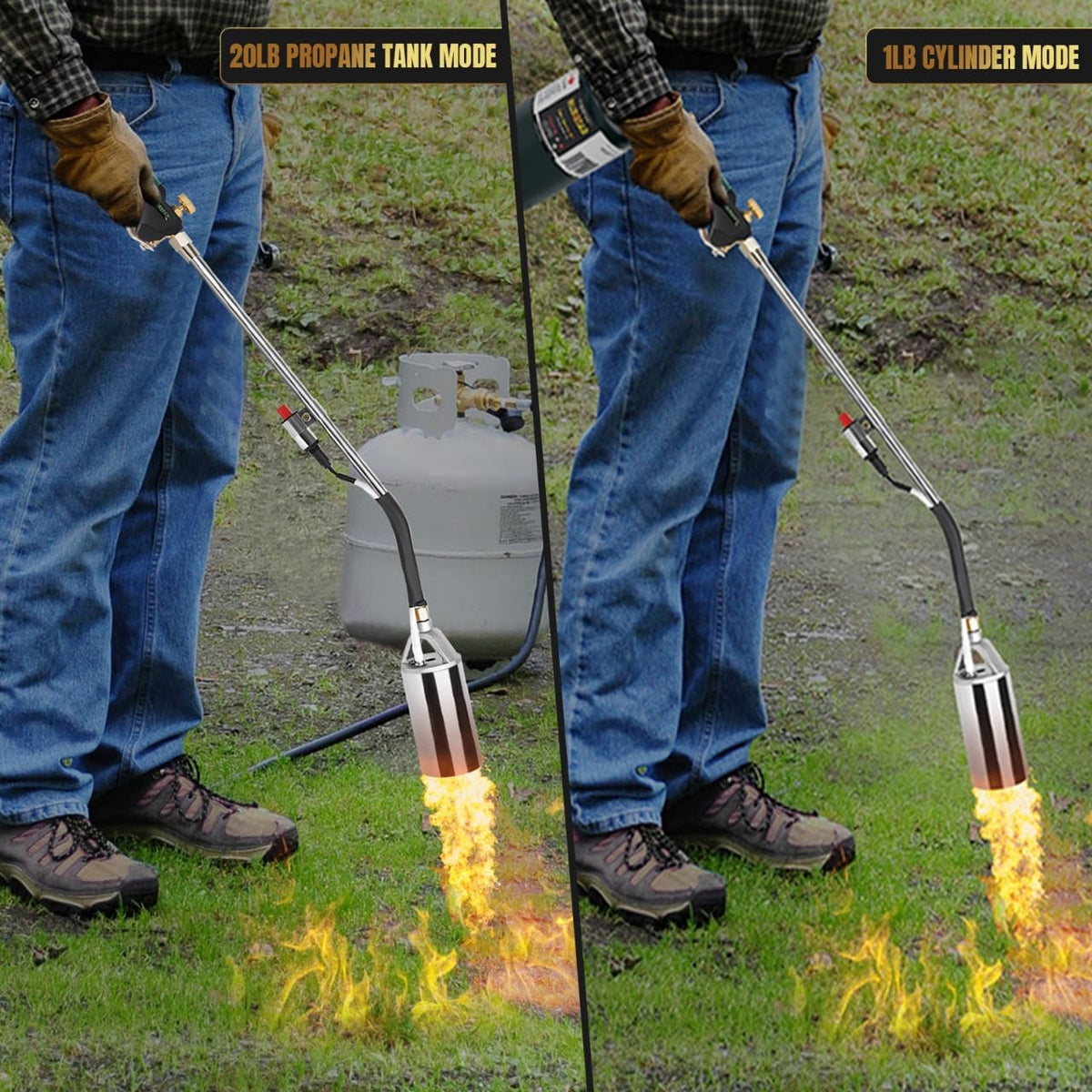 GasBRUH weed torch delivering up to 360k BTU for tough outdoor tasks