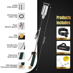 GasBRUH weed torch 8.8 ft hose enables use with various propane tanks
