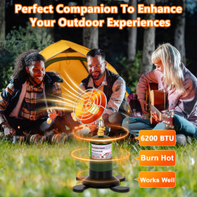 GasCalorix uses a standard 1-lb propane cylinder for portable heat.