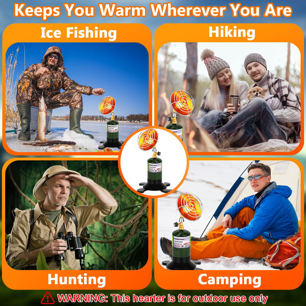 GasCalorix heater delivers quick warmth for ice fishing and camping trips.