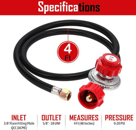 Gas One 2109-RED hose end with QCC-1 fitting for secure tank connections.