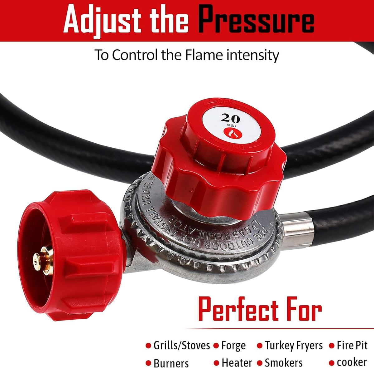Gas One 2109-RED connected to a propane tank with Type-1 QCC-1 connection.