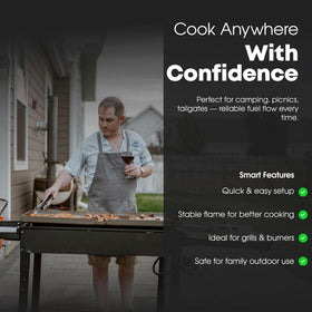GasOne outdoor cooking setup ready to use right out of the box.