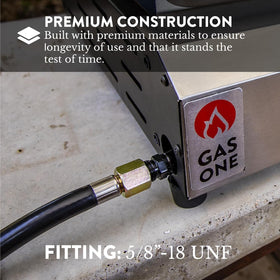 Gas One QCC1 connection with 3/8 inch flare nut for snug fit