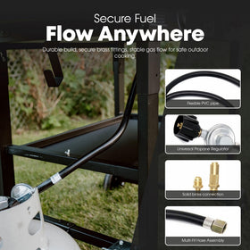 GasOne 3ft propane hose with regulator for safe, steady heat.