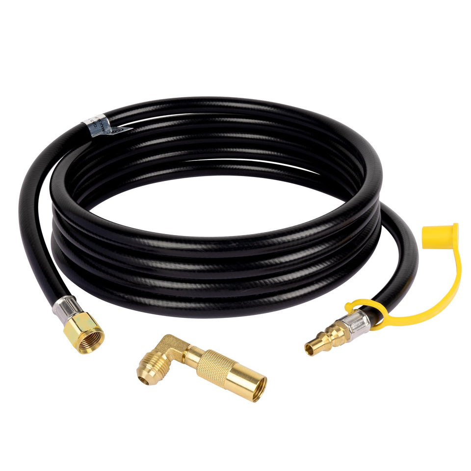 GASPRO 12ft RV quick-connect hose with elbow for flexible outdoor grilling