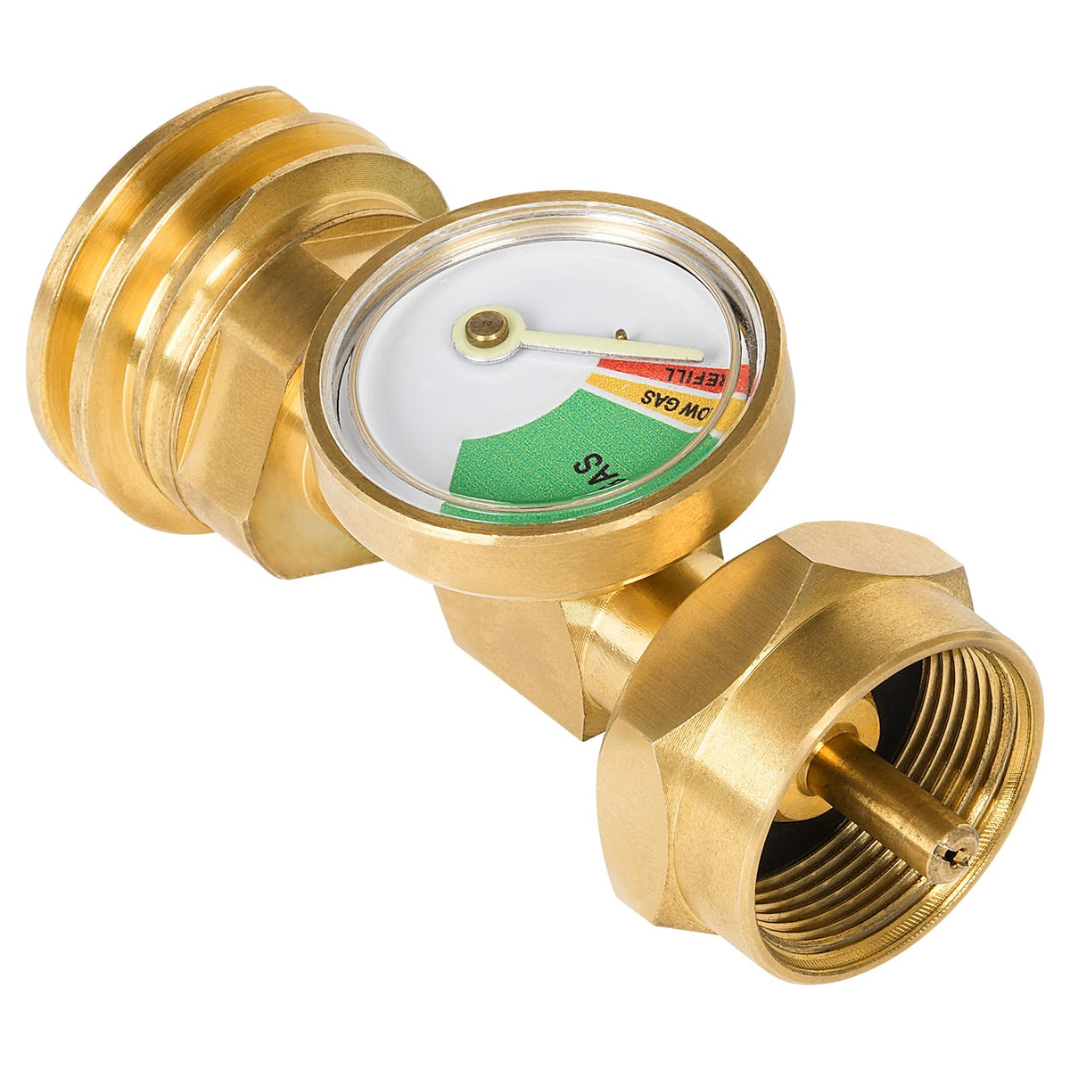GasPro 1lb propane tank adapter with gauge for real-time fuel awareness