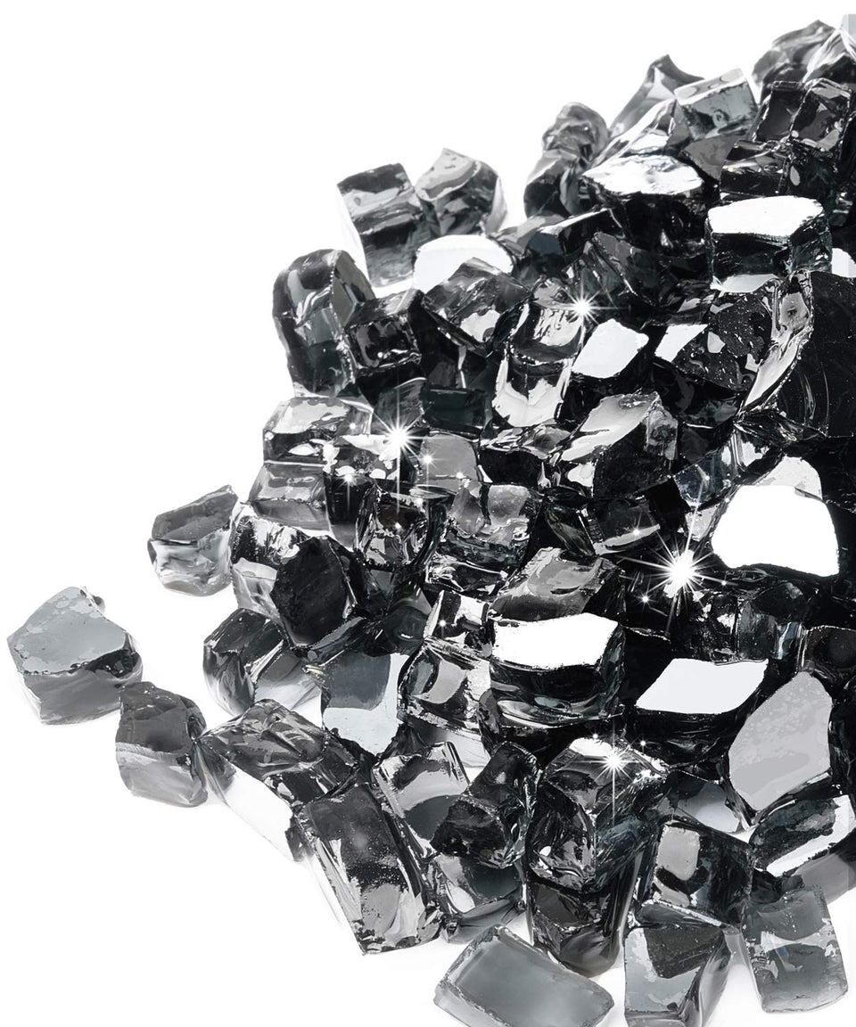 GASPRO black fire glass 20lb adds bold reflective glow to fire pits
