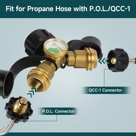 GASPRO splitter showing built-in check valve for safe operation with one hose.