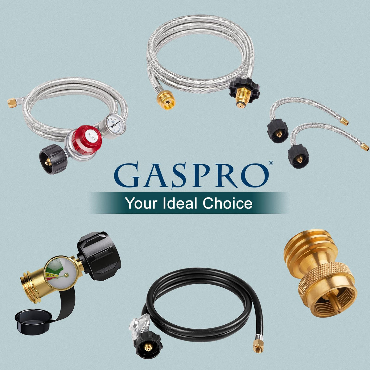 GASPRO compact brass adapter in use ready for refilling bottles
