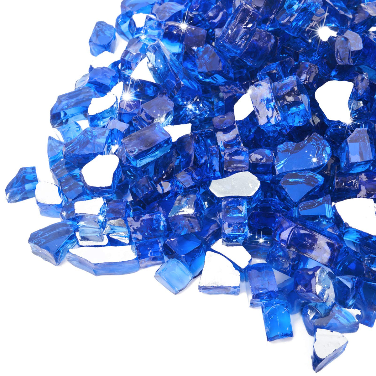 GasPro cobalt blue 1-2 inch reflective fire glass beads enhance pit visuals