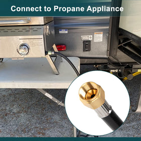 GasPro flexible hose resists kinking for steady gas flow.