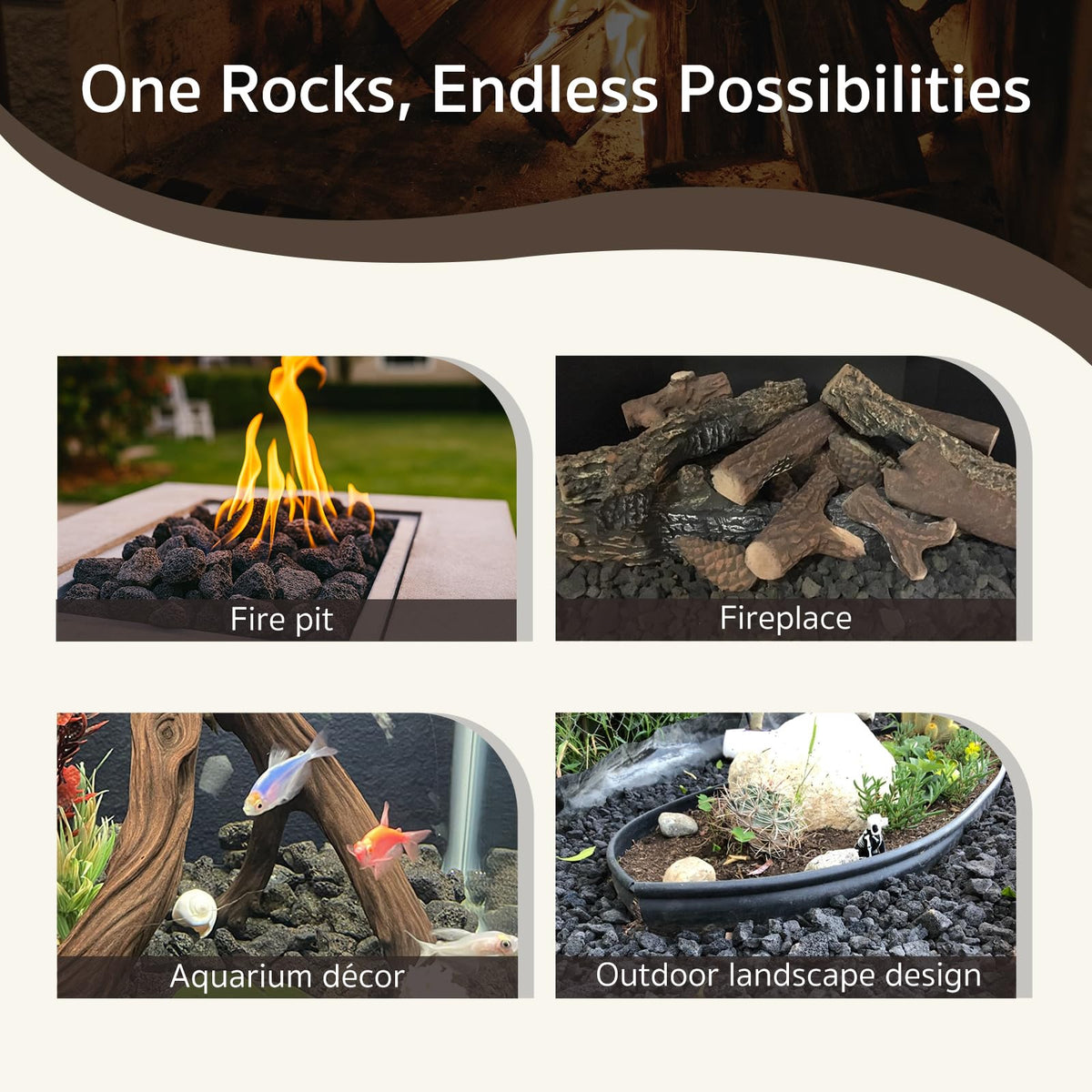 GASPRO lava rocks enhance aquarium or terrarium decor with natural texture.