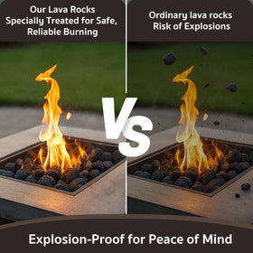 GASPRO lava rocks offer a natural black look for glowing flames.