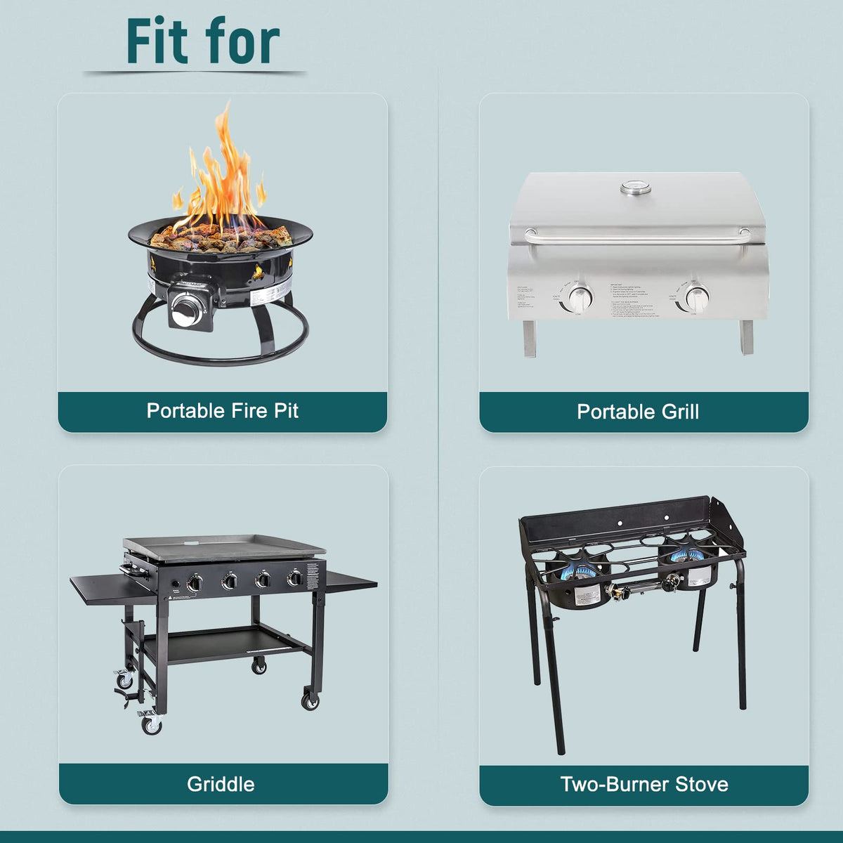 GasPro setup supports outdoor camping with fire pits and heaters.