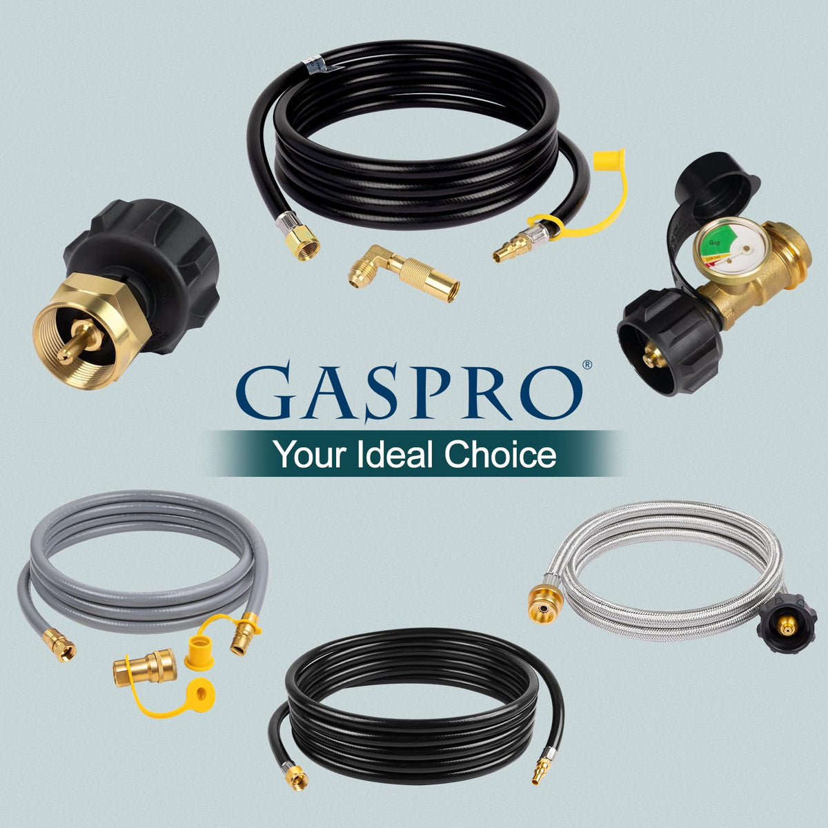GASPRO leak-free brass connectors withstand outdoor use and frequent connections