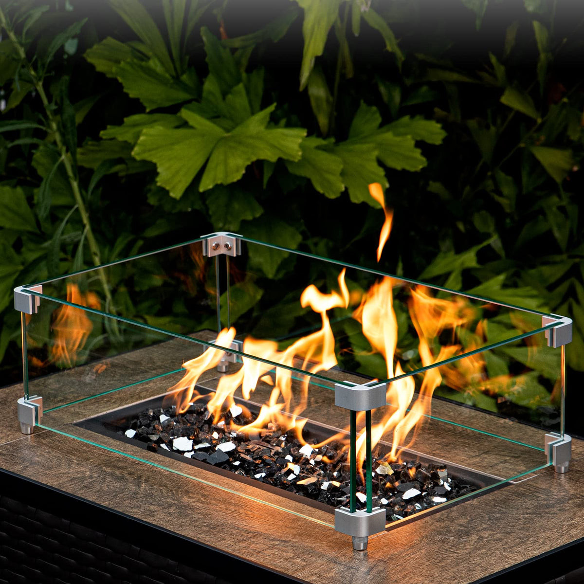 GASPRO propane fire pit glass rocks create clean, modern ambiance outdoors