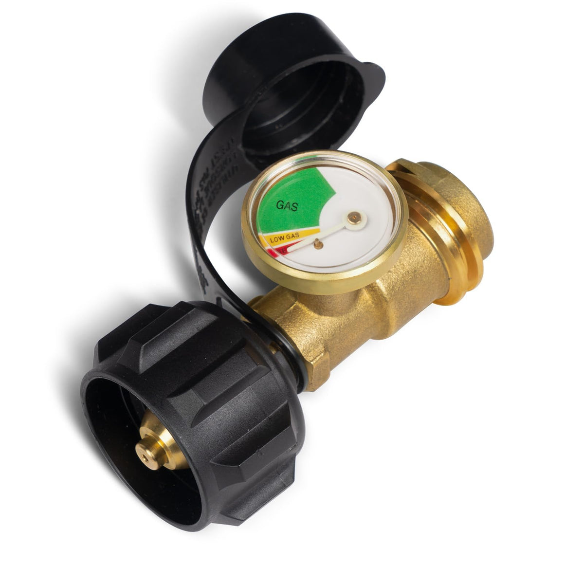 GASPRO propane tank gauge front view shows easy level check for camping safety