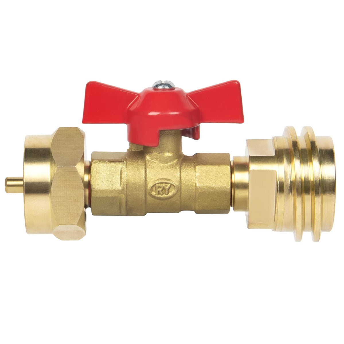 GASPRO upgraded 1 lb adapter with brass valve for continued cooking when the 20 lb tank runs out