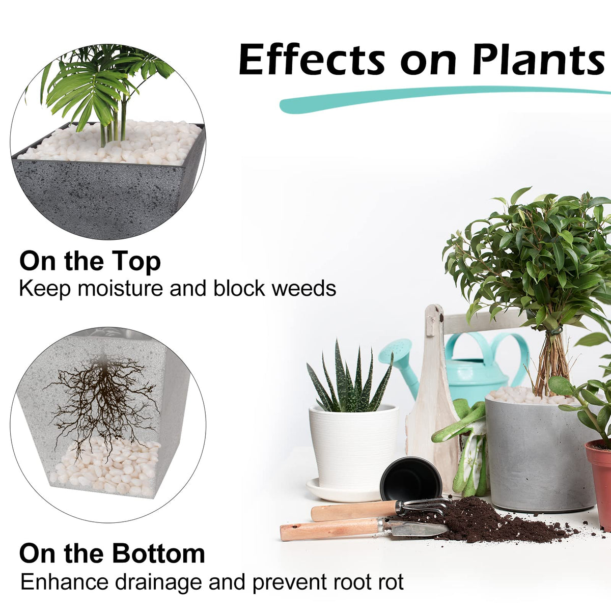 GasPro vase fillers in white rocks for clean, elegant displays.