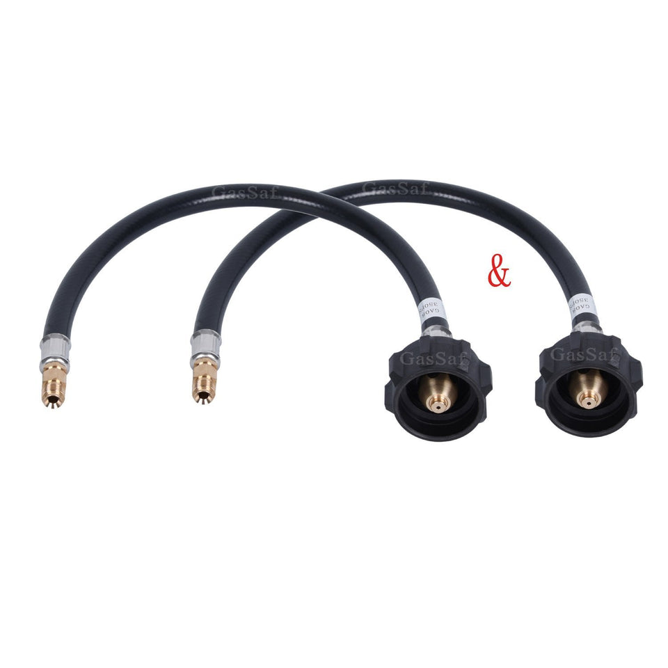 GasSaf 12inch RV propane hose with regulator assembly for secure RV connections.