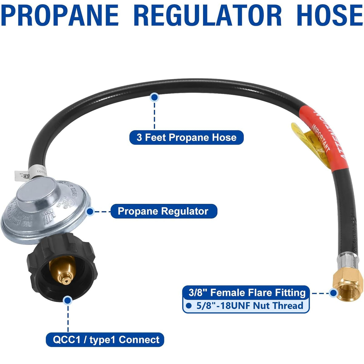 GasSaf regulator hose on Blackstone griddle enables reliable cooking temperatures