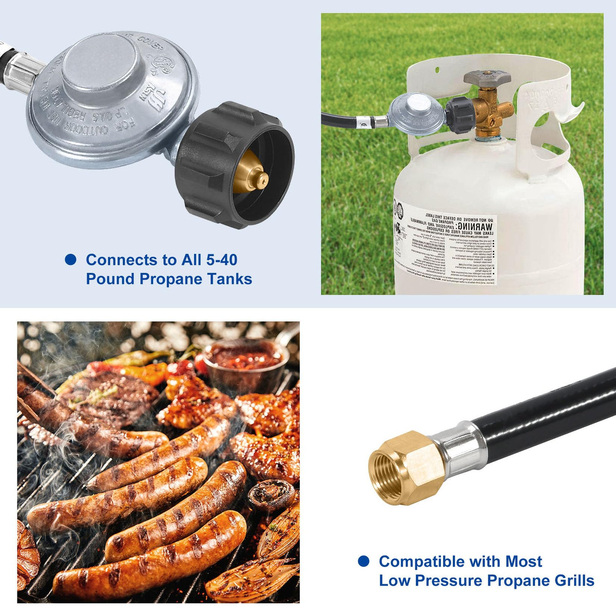 GasSaf regulator hose fuels a fire pit with steady flame control