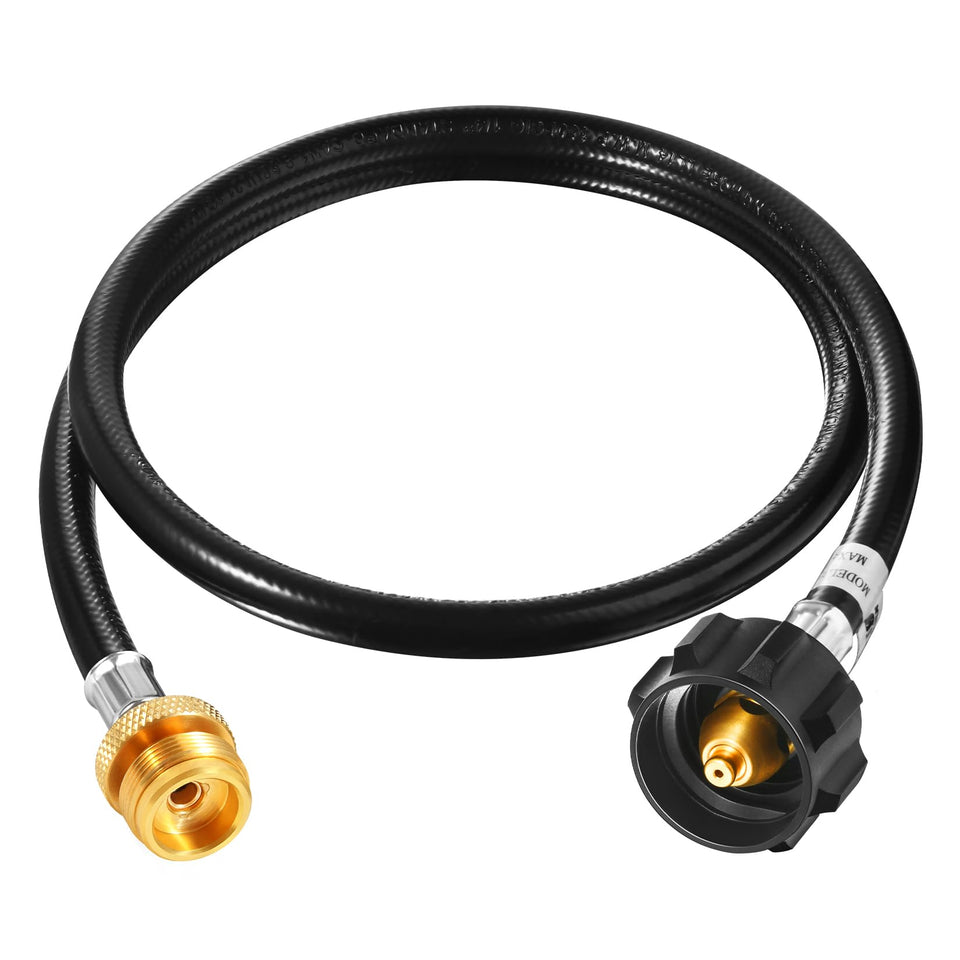 GasSaf 4ft propane hose with brass fittings for portable grills