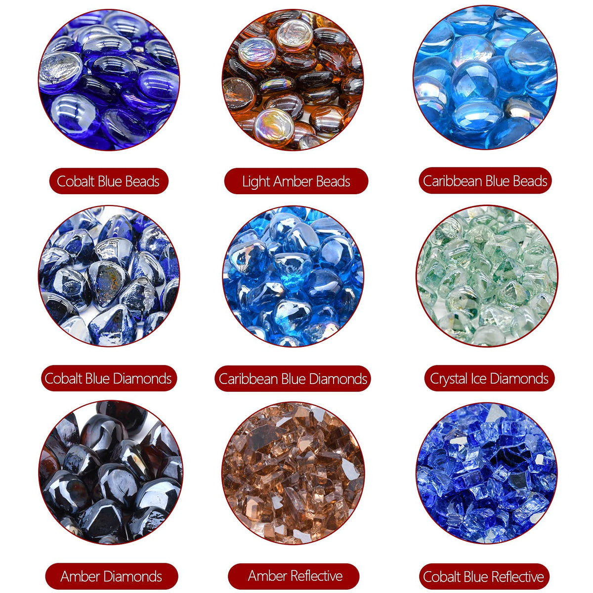 GasSaf blue fire glass beads serve as stylish centerpiece decor for bowls.