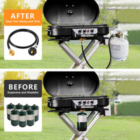 GasSaf camping-stove and grill hose supports portable meals on camping trips