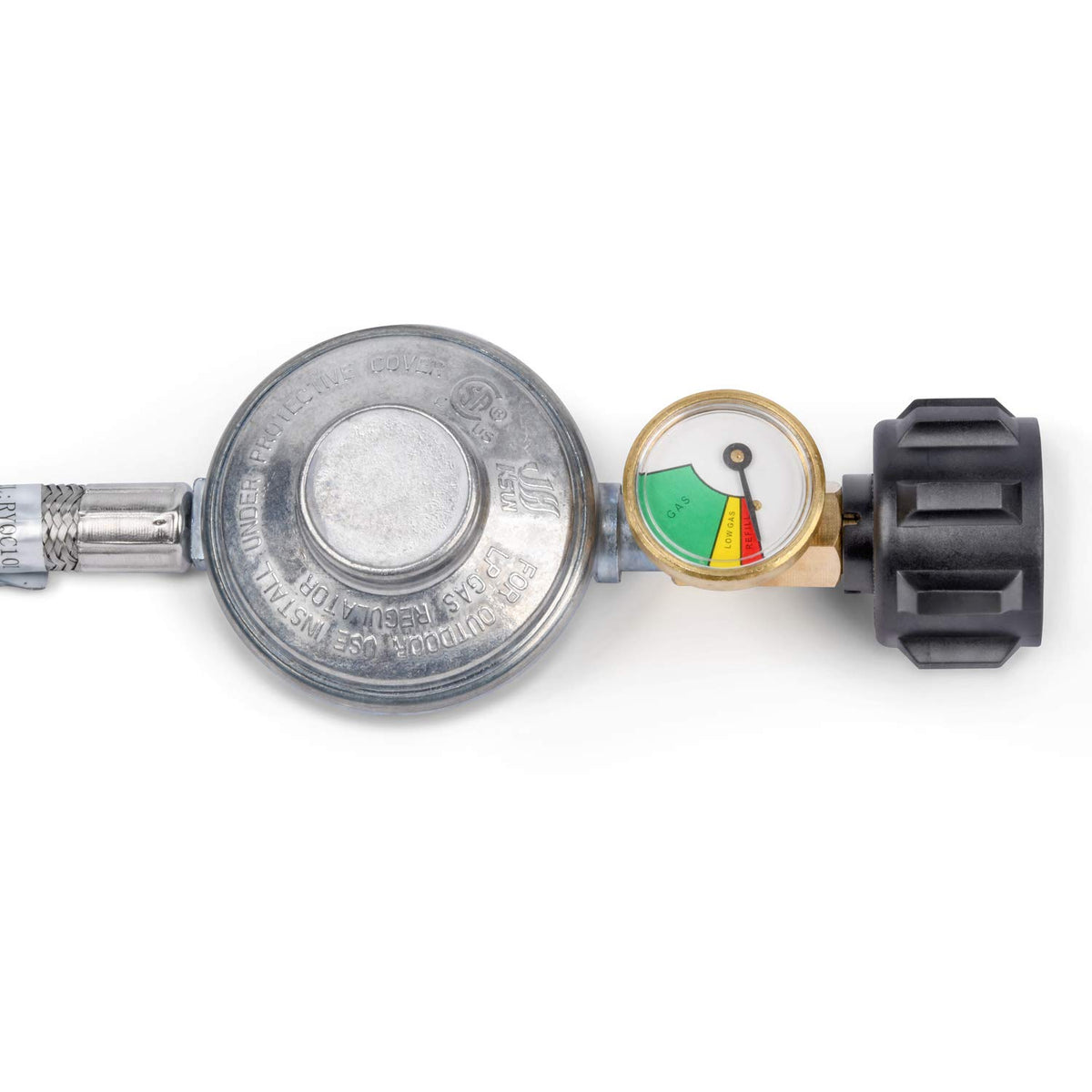 GasSaf color dial propane gauge shows tank level at a glance