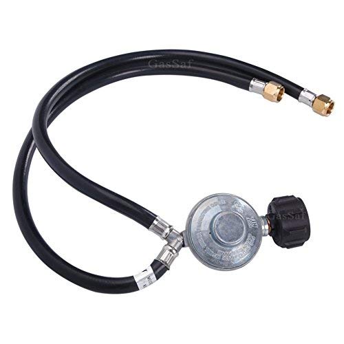 GasSaf dual-outlet setup enabling two propane appliances from one tank