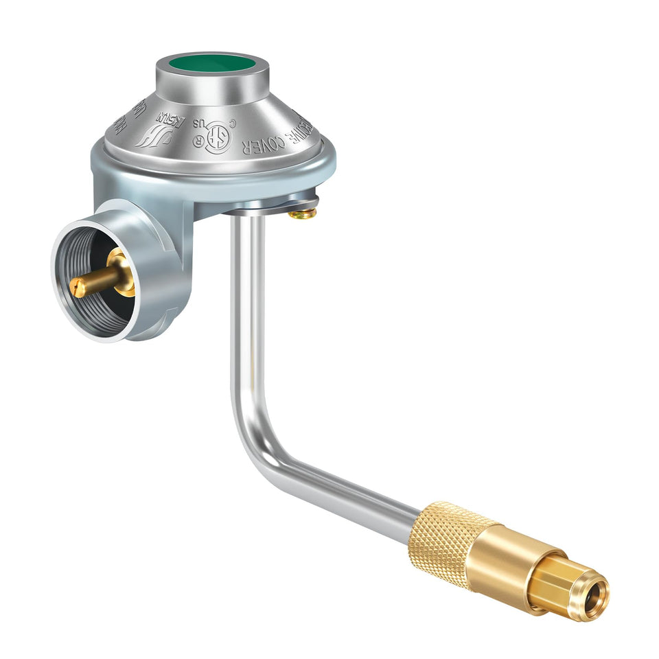 GasSaf Griddles Regulator connects to a 1 lb bottle for steady heat and easy setup.