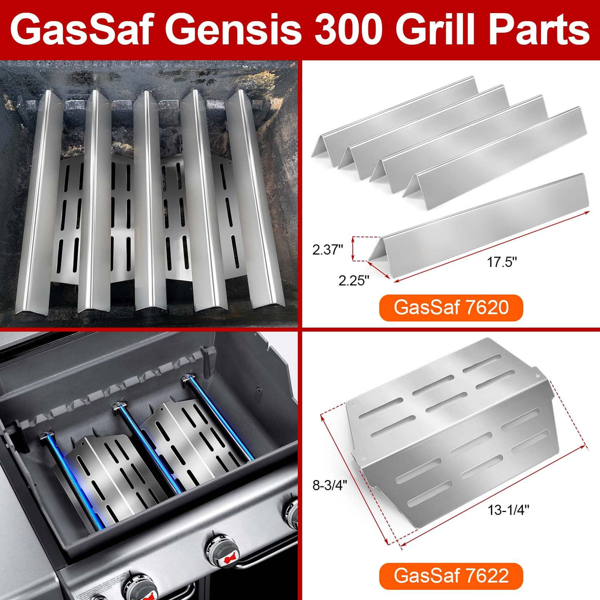 GasSaf heat deflector shields controls and redirects heat for safer grilling.