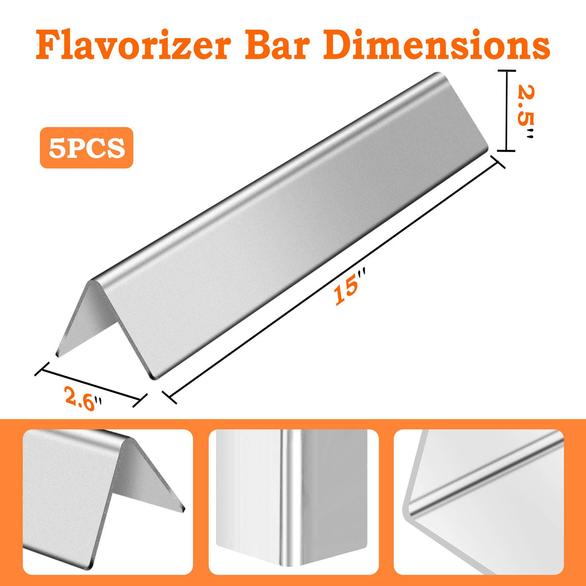 GasSaf L15.3 bars provide even heat distribution and flare-up control.