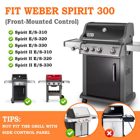 GasSaf L15.3 bars show Weber Spirit 300/II compatibility with precise fit.