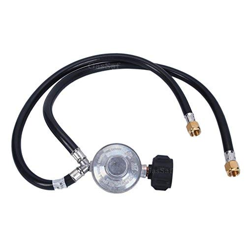 GasSaf outdoor grilling with dual hoses for BBQs and camping stoves