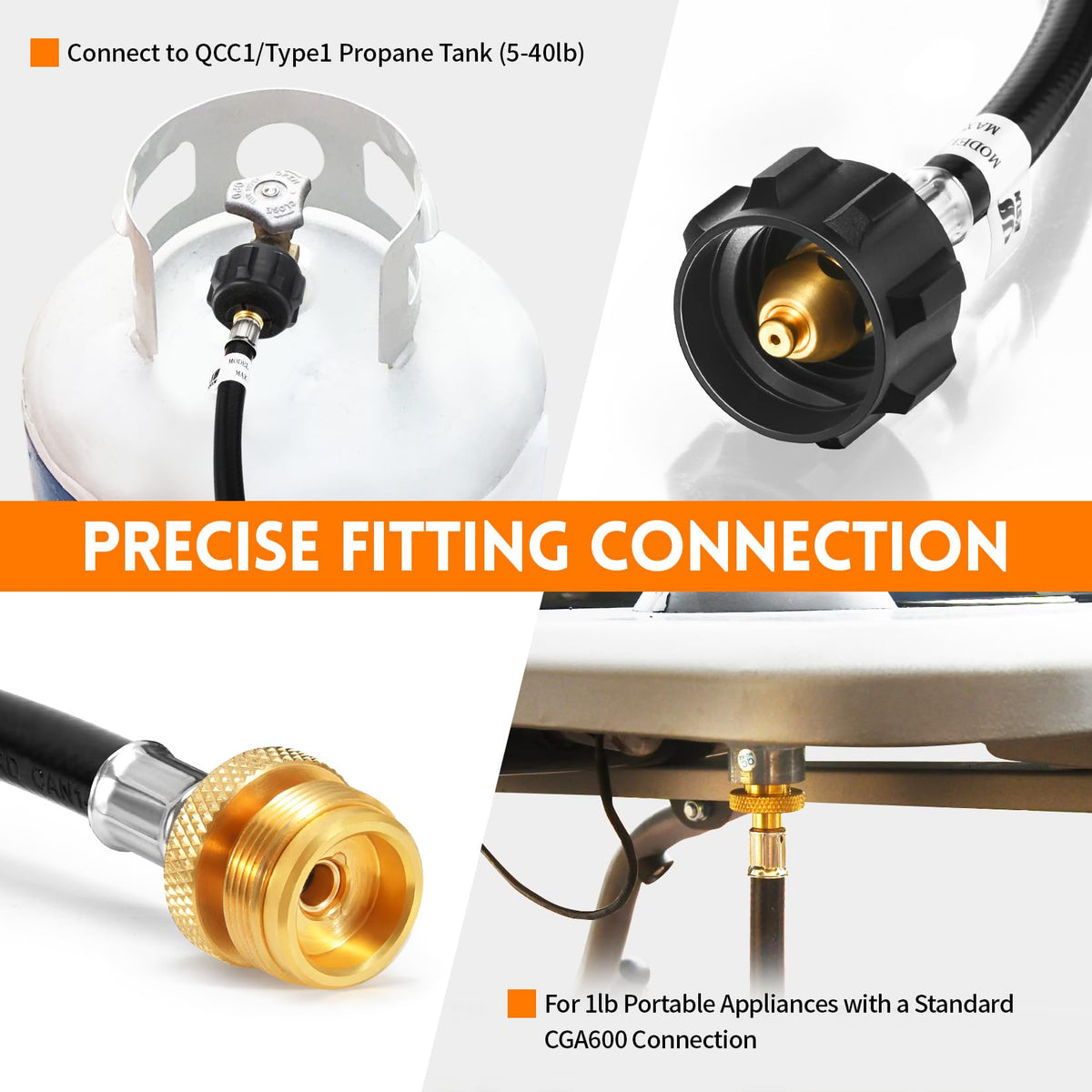 GasSaf qcc1-type1 fitting for quick setup