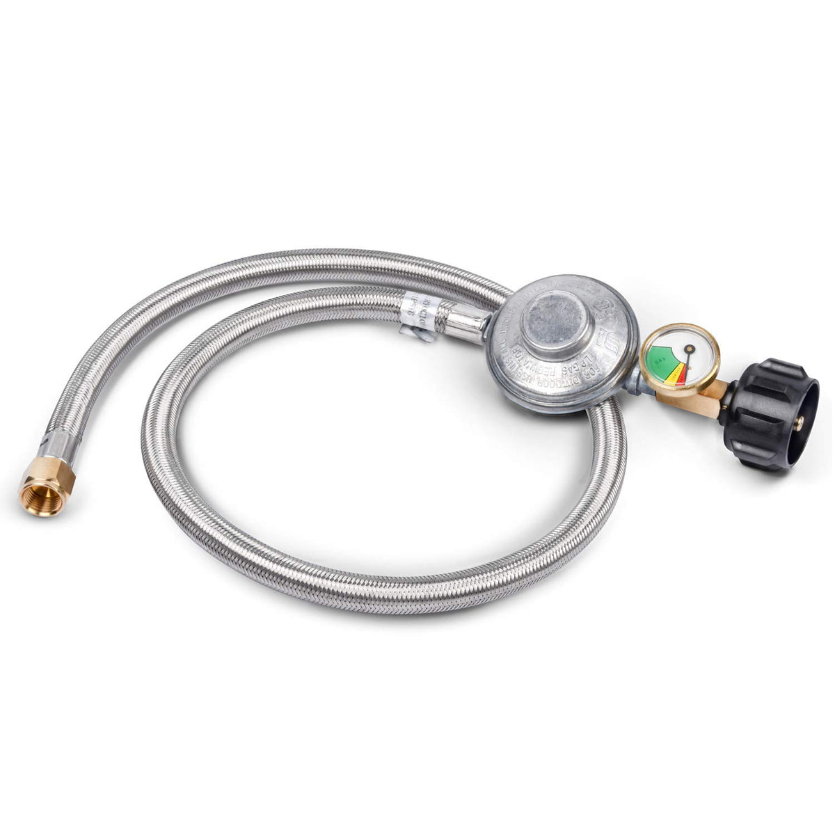 GasSaf regulator and hose exterior view for outdoor use