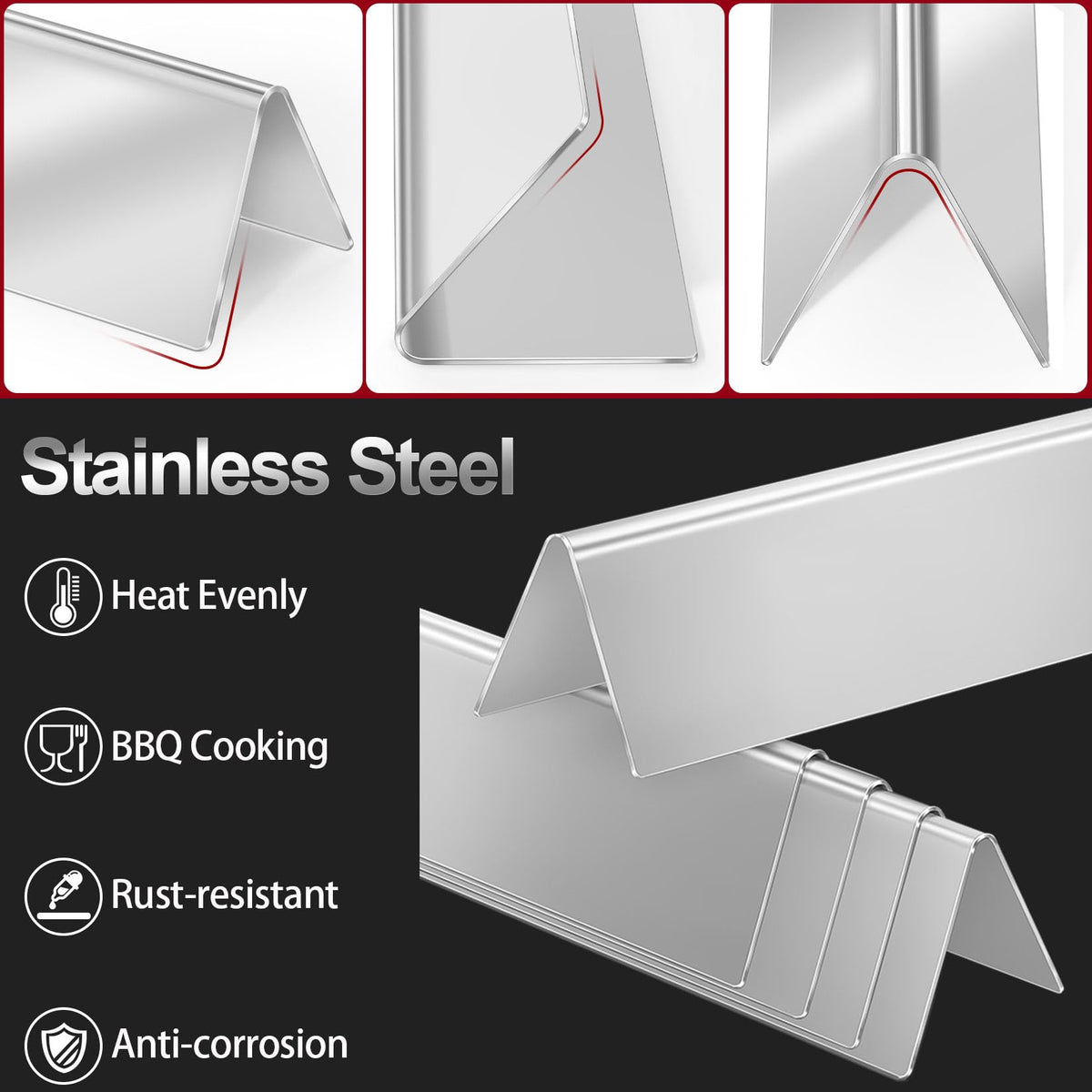 GasSaf stainless flavor bars for Weber Genesis Silver A