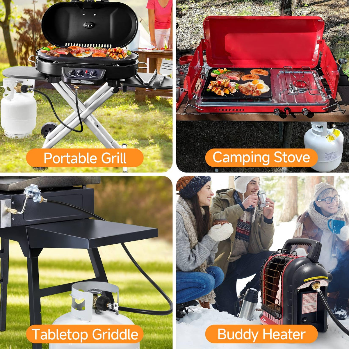 GasSaf Weber Q-compatible hose connects Weber Q grills smoothly for outdoor cooking