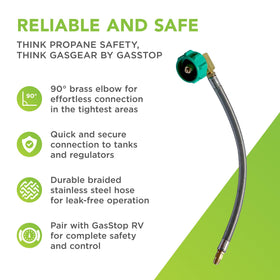 GasGear quick-install connection from regulator to tank speeds up RV setups.