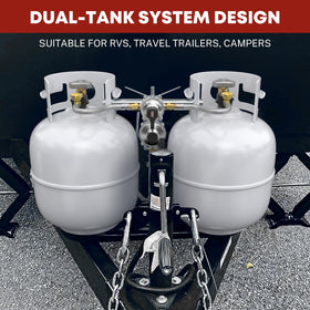 GasXpert dual-tank connection demonstrates seamless dual-tank RV setup.