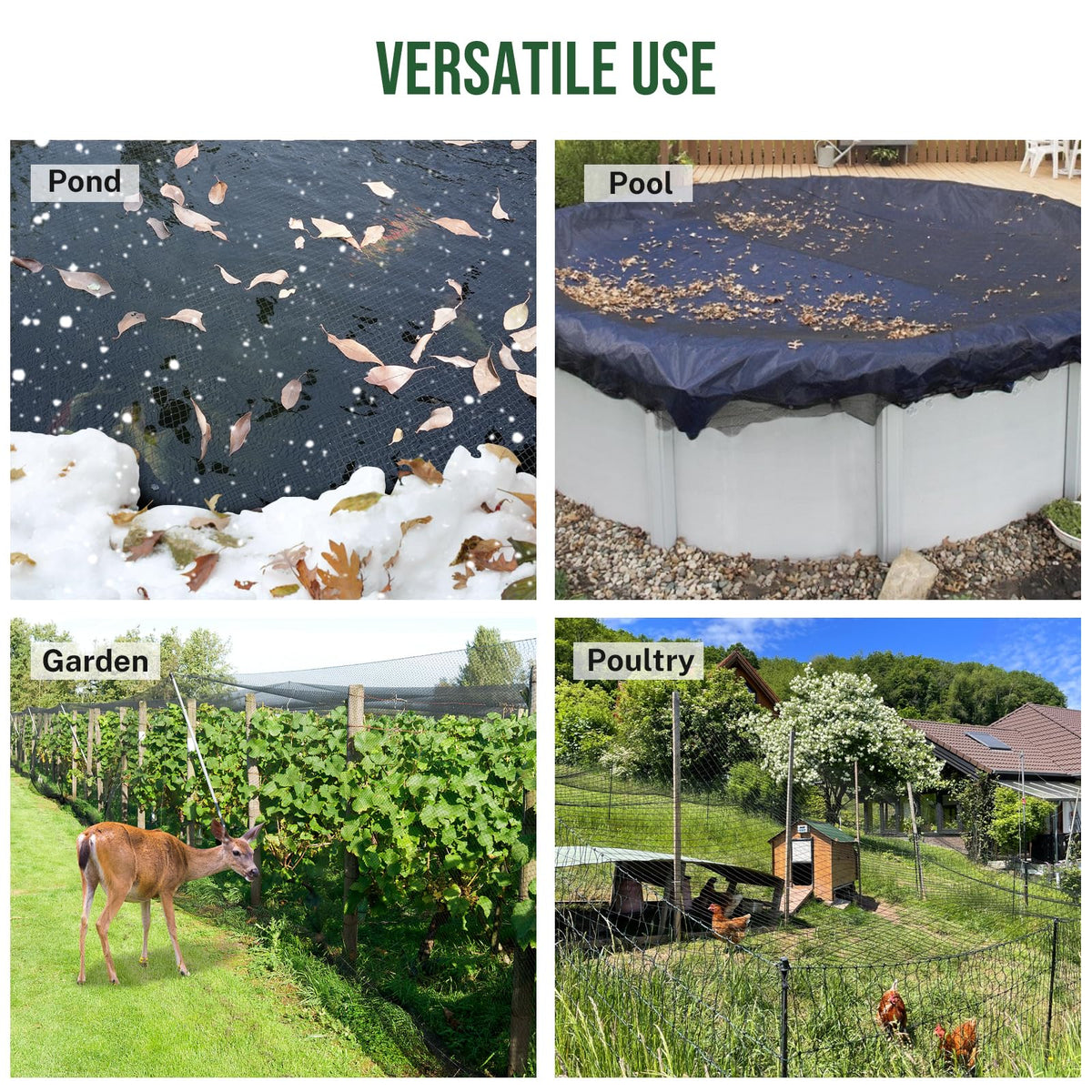 GasXpert pond netting easy installation with stakes and clips