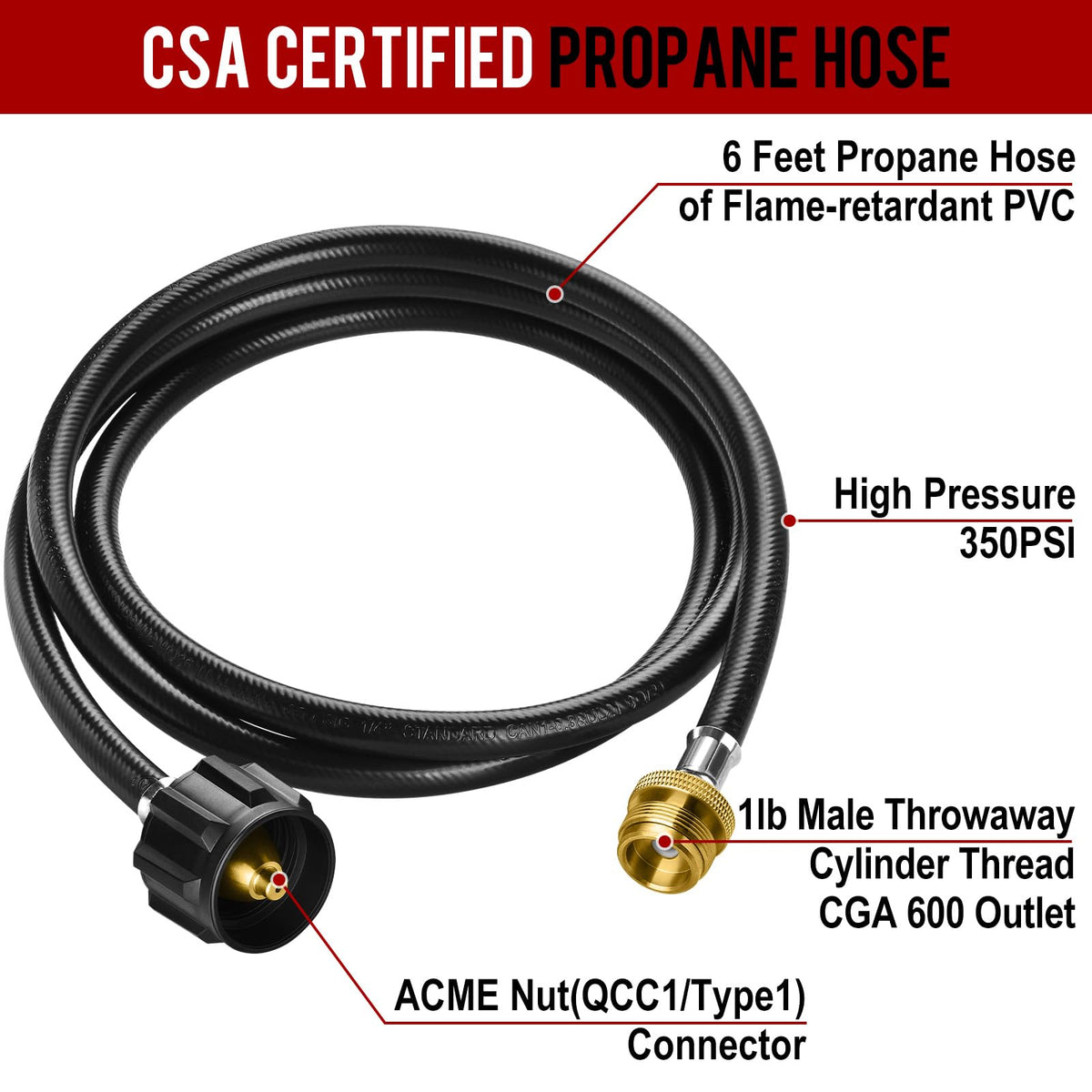 GasXpert weather-resistant hose suitable for outdoor grilling in various conditions